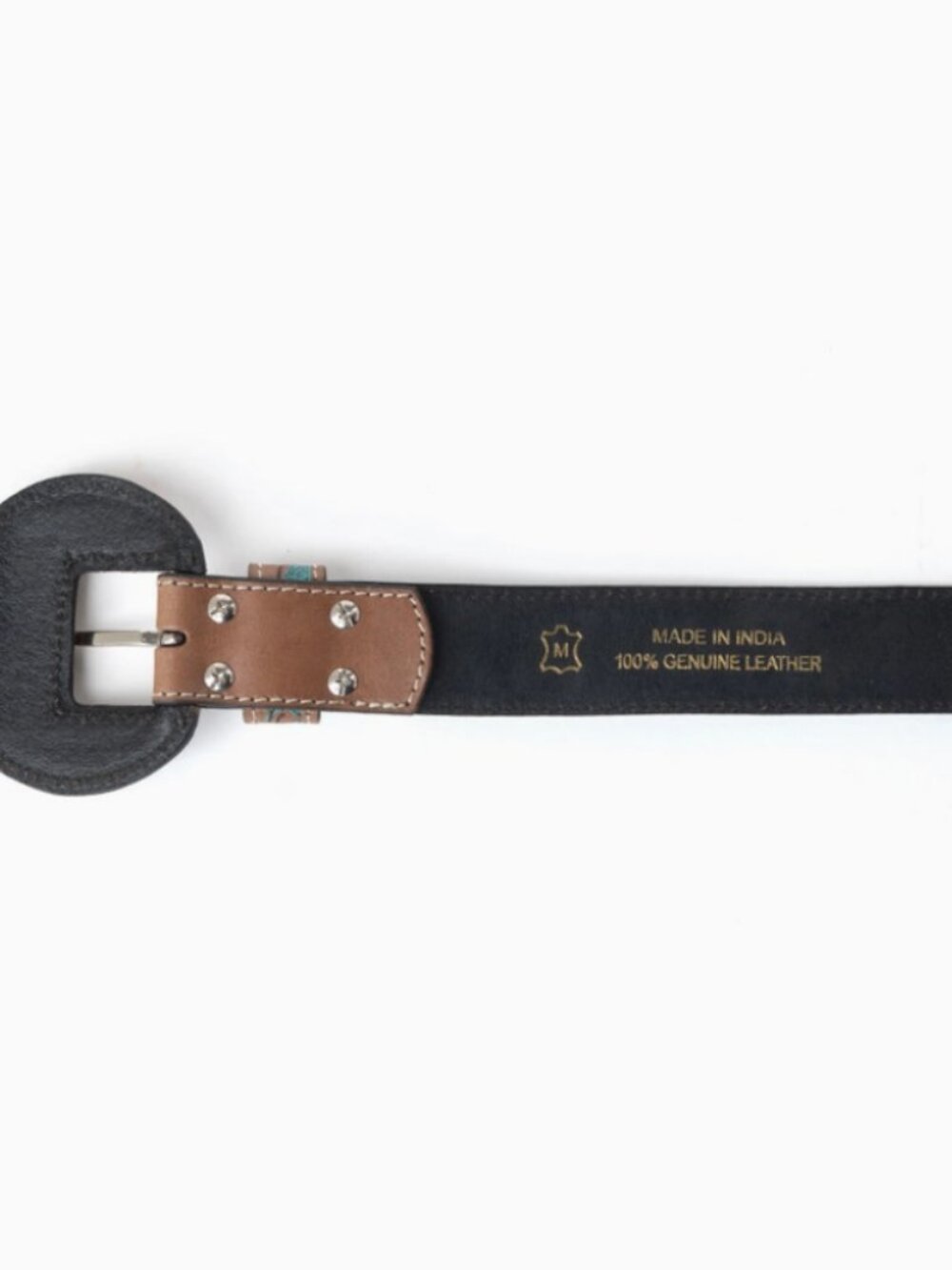 Myra Western Wreath Leather Belt in Bronco Sky - Picture 5 of 8